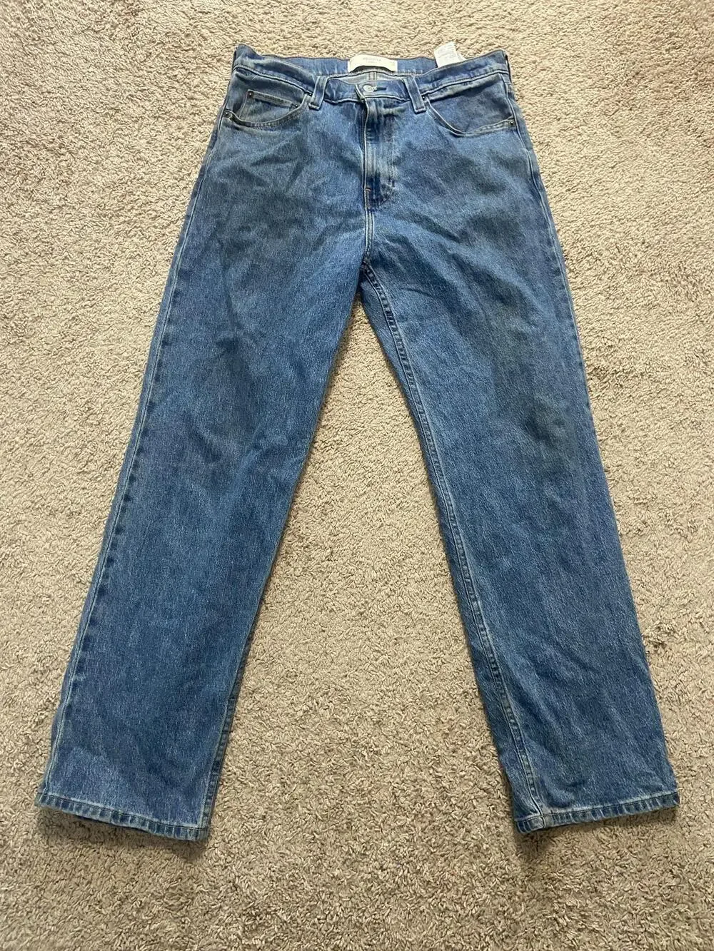 Hollister Baggy Jeans Mens 32x32 Blue Med Wash Relaxed Straight Denim Pockets